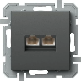 Vtičnica CAT6S LOGIQ KS dvojna 2x RJ45 8/8 SLIM AT XO, KQ41ATXO-U