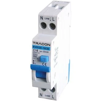 Kombinirano zaščitno stikalo, elektronsko, 2P, 1modul, C kar C10, 100mA, 6kA, A, E3, KVKGE-10/100
