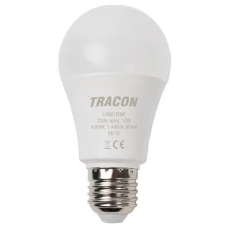 LED žarnica, bučka 230 V, 50 Hz, 12 W,4000 K, E27, 1450 lm, 250°, A60, EEI=E, LA6012NW