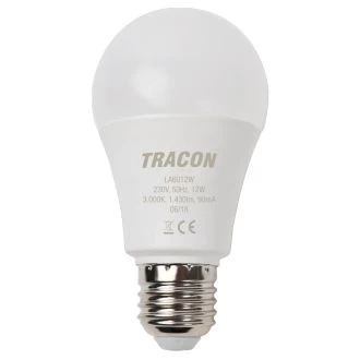 LED žarnica, bučka 230 V, 50 Hz, 12 W, 2700 K, E27, 1430 lm, 250°, A60, EEI=E, LA6012W