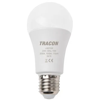 LED Žarnica v obliki krogle 230 VAC, 15W, 2700 K, E27, 1055 lm, 300 °, A60, LA6015W