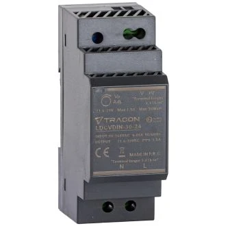 LED gonilnik/napajalnik, nastavljiv DC izhod, montaža na DIN 90-264VAC, 0,88A/DC24V, 1,5A/36W, LDCVDIN-30-24