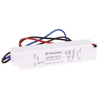 Zaščiteni LED gonilnik/napajalnik-ohišje iz umetne mase 180-264VAC/12 VDC, 18W, 0-1,5A, IP67, LDCVIP-18-12