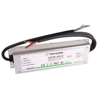 Zaščiteni LED gonilnik/napajalnik-kovinsko ohišje 100-240VAC/12VDC, 240W, 0-20A, IP67, LDCVIP-240-12