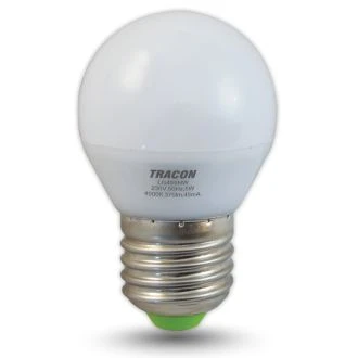 LED žarnica v obliki krogle 230 VAC, 5 W, 4000 K, E27, 370 lm, 250°, G45, EEI=G, LG455NW