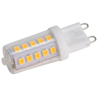 LED žarnica z ohišjem iz umetne mase 230 VAC, 3 W, 4000 K, G9, 350 lm, 270°, EEI=E, LG9X3NW