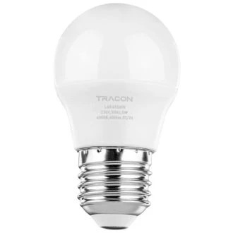 LED žarnica, bučka s čipom SAMSUNG 230V, 50Hz, 5W, 4000K, E27, 400lm, 180°, G45, EEI=F, LGS455NW