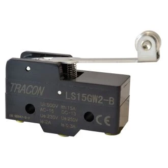 Pozicijsko stikalo, z vzmetno palico-s koleščkom 1×CO, 15A/250V AC, 35mm, IP00, LS15GW2-B