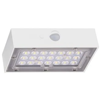 Stenska LED svetilka, solarna+senzor gibanja, bela 3W, 4000K, 350 lm, IP65, 3,7 V, 1,2Ah, LSBW3W