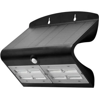 LED solarni reflektor s senzorjem gibanja, stenski, črn 6,8 W, 4000 K, 800 lm, IP65, 3,7 V, 4 Ah, LSLBB7W