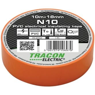 PVC izolirni trak 10m x 18mm oranžen, 10 kos, N10