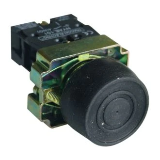 Tipka z gumijasto zaščito, črna, 1×NO, 3A/240V AC, IP42, NYGBP21