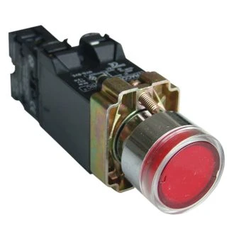 Svetilna tipka, rdeča, s transformatorjem, glim, 1×NC, 3A/400V AC, 6V, IP42, NYGBW3451P