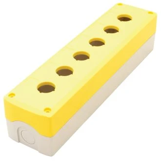 Sestavljeno ohišje za 6 tipk, rumeno d=22,5, IP65, 2×PG-13,5, NYGD-6YE
