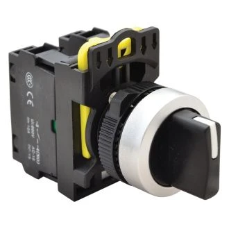 Stikalo z ročajem, tro-pozicijsko, povrat.vzmet z desne 2×NO, 5A/230V AC-15, IP65, NYK3-S32BK
