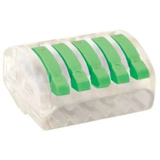 Hitra sponka brez vijakov - odpiralna, prozorna 0,75-4mm2, 32A, 400VAC 5P, 40 kos, OVOT2,5-5