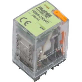 Miniatur.močnostni rele s test. gumbom in prikazom stanja 230V AC / 2×CO (12A, 230V AC / 28V DC), RN08-230AC