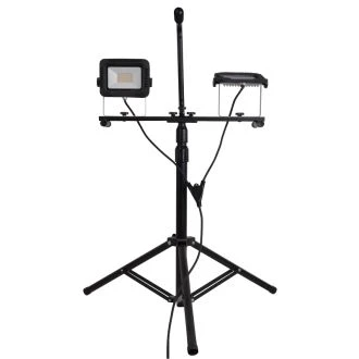 Prenosni LED reflektor- montažni s stojalom 180-240 VAC, 2×30W, 4000K, IP65, 2×2400lm, EEI=G, RSMDAW230W