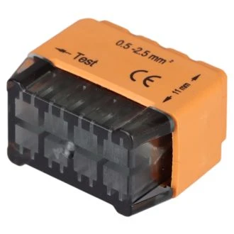 Hitra sponka brez vijakov, oranžna 8x0,5-2,5mm2, 450VAC, max. 16A, 50 kos, RVU2,5-8
