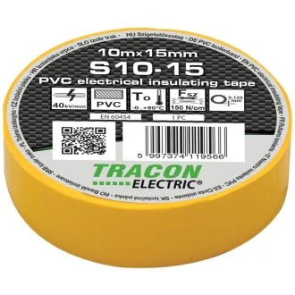 PVC izolirni trak 10m x 15mm rumen, 10 kos, S10-15