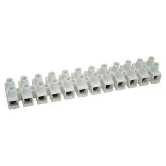 Dvoredna vrstna sponka 10 mm2, 50 A, "H", 12 členov, bela, 10 kos, S15A-H