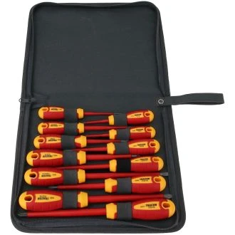 12 delni set izvijačev, (1000V), CrV, SLPHPZ + držalo SL 2.5, 4, 5.5, 6.5, PH0-3, PZ0-3 , AC 1000V, SDSETOF12