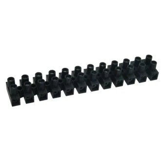 Dvoredna vrstna sponka 10 mm2, 50 A, "H", 12 členov, črna, 10 kos, SF15A-H