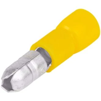 Okrogli moški kontakt 6 mm2, d1=3,6 mm, d2=5 mm, rumen, 100 kos, SH4