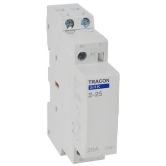 Kontaktor 230V AC, 50Hz, 1P 2×NO AC1/AC7a, 25A, SHK2-25