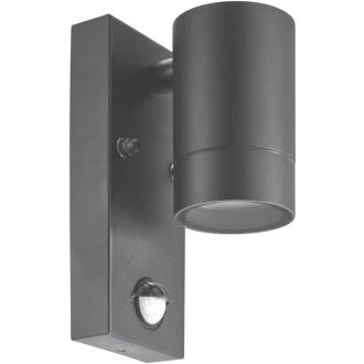 Stensko zunanje spot svetilno telo, senzor gibanja, antracit 100-240VAC, 50Hz, 1xGU10, max 35W, 10s-4min, max 8m, 3-2000lx, IP44, SPGU10IPFS1A