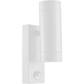 Stensko zunanje spot svetilno telo, senzor gibanja, belo 100-240VAC, 50Hz, 2xGU10, max 35W, 10s-4min, max 8m, 3-2000lx, IP44, SPGU10IPFS2F
