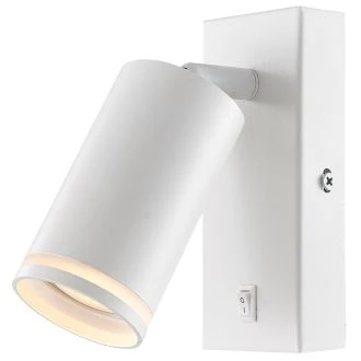 Stensko nastavljivo spot svetilno telo, belo, s stikalom 100-240VAC, 50Hz, 1xGU10, max.35W, SPGU10LFW