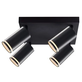 Stropno nastavljivo spot svetilno telo, črno 100-240VAC, 50Hz, 4xGU10, max.4x35W, SPGU10LMAN4B