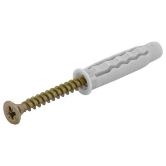 Univerzalni zidni vložek z vijakom, siv M6x30mm, PA6, 100 kos, T6UCS