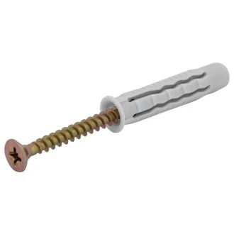Univerzalni zidni vložek z vijakom, siv M10x55mm, PA6.6, 100 kos, T10UCS