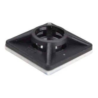 Vijačna pritrdilna ploščica za spenjanje kablov, črni 19×19mm, d=5mm, PA6.6, 3M, 100 kos, TALP201