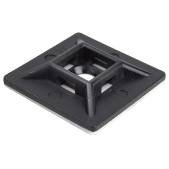 Vijačna pritrdilna ploščica za spenjanje kablov, črn 28×28mm, d=5,7mm, PA6.6, 3M, 100 kos, TALP281