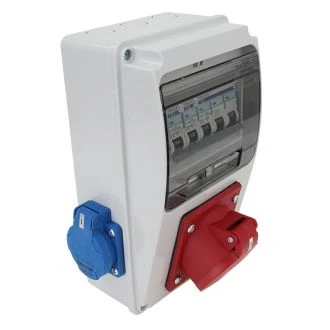 Priključna omarica z zaščito Prot.:MCB,Out: 2×SCHUKO+1×16A(3P+N+E), TDB01-6MV