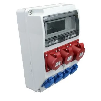 Priključna omarica brez zaščite Out:4×SCHUKO+2×16A(3P+N+E)+1×32A(3P+N+E), TDB03-12M