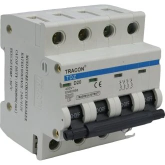 Instalacijski odklopnik - avtomatska varovalka D-4P-4 A, 6 kA, TDZ-4D-4