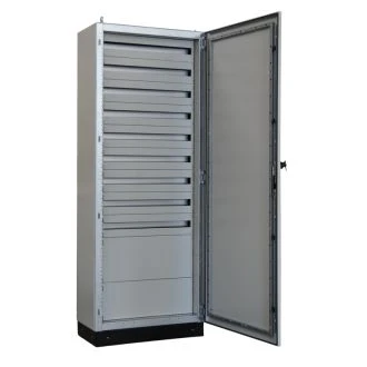 Kovin.modular.razdelil.omara-kovin.vrata+"DIN-Rail" moduli W×L×H=800×2100×400/324M (9×36) + szer.lap 1×150, 1×200, IP54, TGEFM8021040M