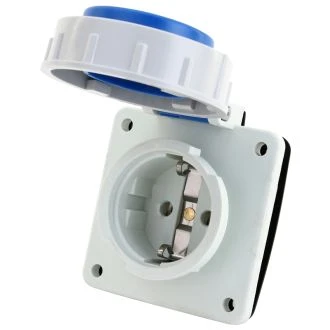 Podometna vtičnica s stransko zaščitnim kontaktom, okrogla 16A, 250V, 2P+E, IP67 (SCHUKO), TICS-105S67