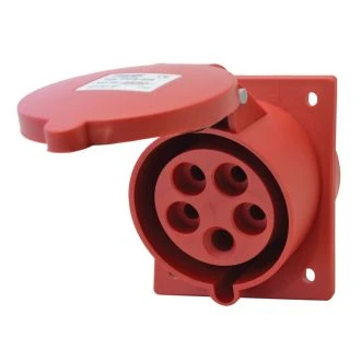 Vgradna kotna industrijska vtičnica 32A, 400V, 3P+N+E, IP44, TICS-325