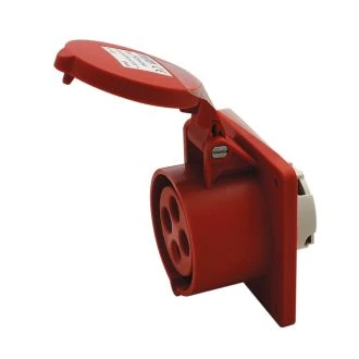 Vgradna ravna industrijska vtičnica 16A, 400V, 3P+E, IP44, TICS-414