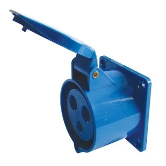 Vgradna ravna industrijska vtičnica 32A, 250V, 2P+E, IP44, TICS-423