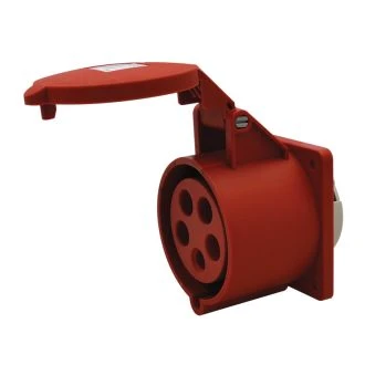 Vgradna ravna industrijska vtičnica 32A, 400V, 3P+N+E, IP44, TICS-425