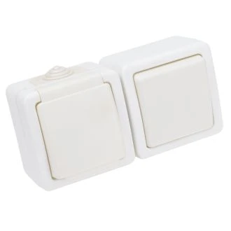 Nadometno enopolno stikalo z vtičnico 16A/250V, IP54, TR-PH03