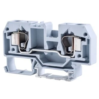 Vrstna sponka za fazni vodnik,vzmetna, na šino, siva 800V 57A 0.2-10 mm2 2P, TSKC10