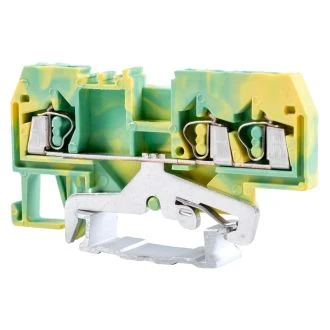 Vrstna sponka za zaščitni vodnik, vzmetna, na šino, zeleno/rumena 800V 24A 0.08-2.5 mm2 3P, TSKC2,5/3JD