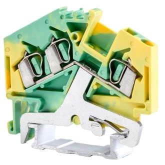 Vrstna sponka za zaščitni vodnik, vzmetna, na šino, zeleno/rumena 800V 24A 0.08-2.5 mm2 3P, TSKC2,5/3JDD